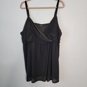 Torrid Black Chiffon Babydoll Cami Tank Coquette Witchy Goth Vamp Whimsigoth 4